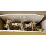 Boxed wooden model of the American ship U.S.S Constitution.