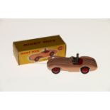 Dinky Toys diecast model vehicles 104 Aston Martin DB3S touring car with salmon pink body, red