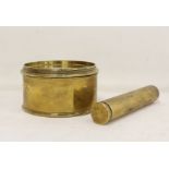 WW1 era box / pocket sextant by Adie & Son Edinburgh in brass screw thread case. Also a WW1 JJB