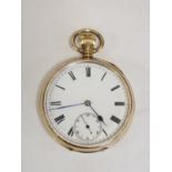 Antique 9ct gold 7J keyless wind pocket watch in A.L.D case Birmingham 1918.