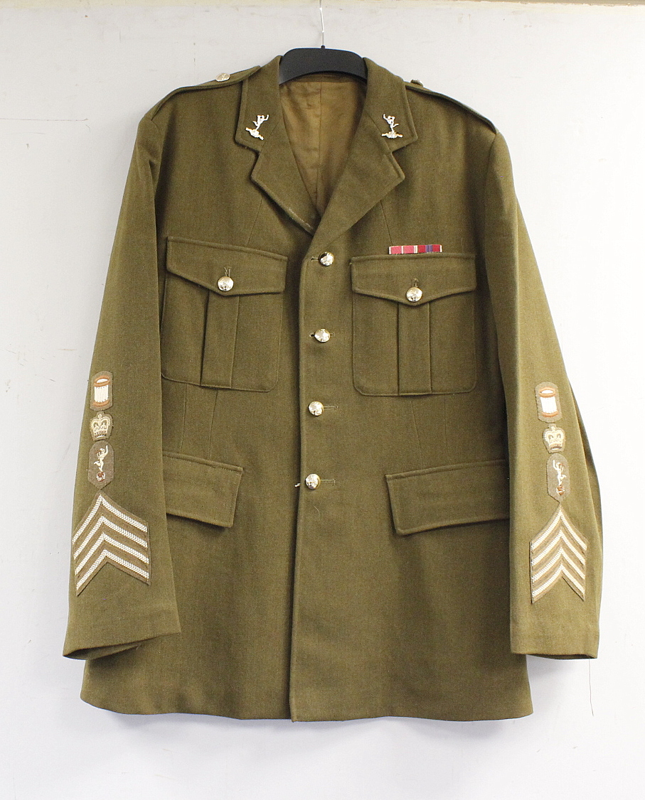 British Army dress uniform jacket having H Edgard & Sons Ltd label dated 1965, Royal Corps of