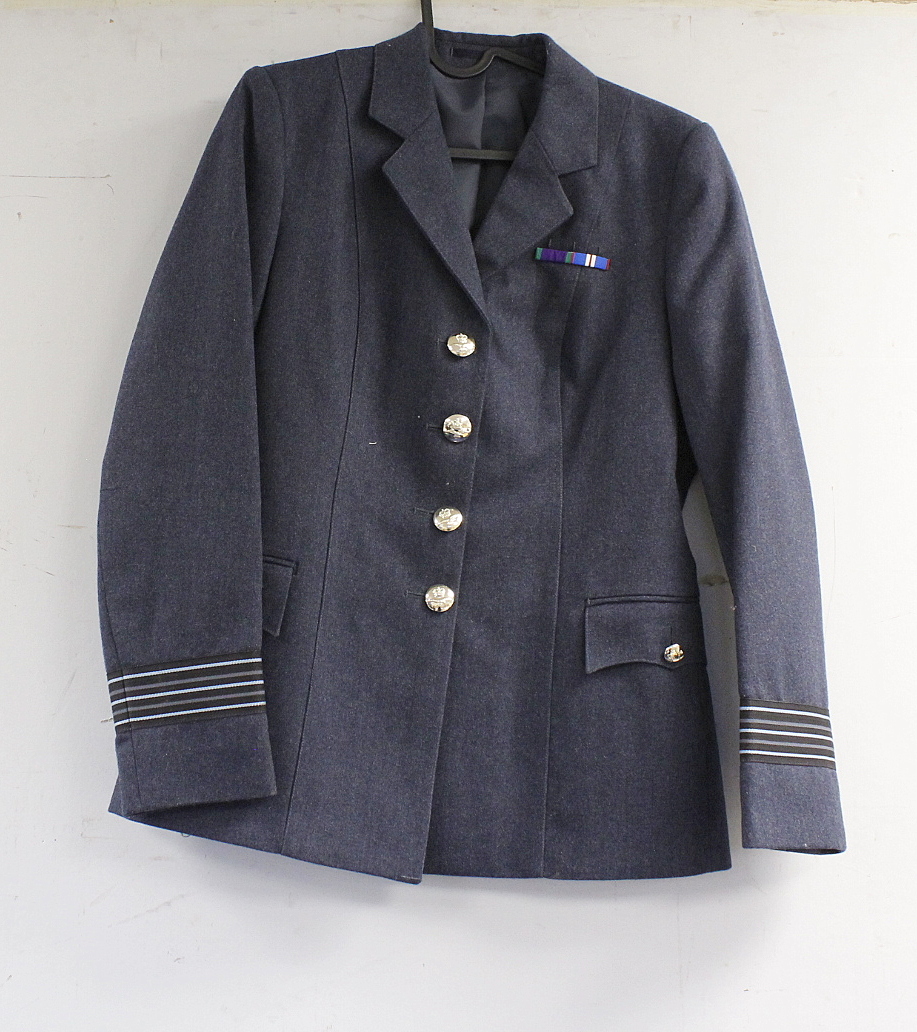 British Royal Air Force dress uniform jacket having interior label "Women's No.1 Dress", Staybrite