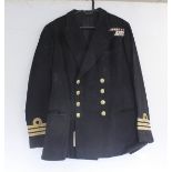 British Royal Navy dress uniform jacket having Gieves Limited of London label "51327 Mr P R D