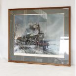 TERRENCE CUNEO: Limited edition print of the Flying Scotsman number 825 of 850. Pencil signed by