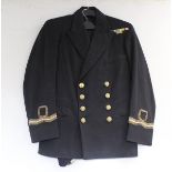 British Royal Navy dress uniform jacket having Packett & Son of Hove label "A G Marshall 2 1943",