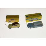 Two Dinky Toys diecast model vehicles; 556 Citroen ID19 Ambulance with grey lower body and cream