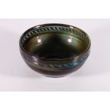 Pilkingtons Lancastrian lustre pottery bowl, impressed mark to base and painted artists monogram,
