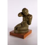 EVELYN TEMPLE, Seated Nude, terracotta figure, 36cm tall, Provenance: Purchased from The Royal