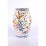 Large Carter Stabler Adams Poole Pottery vase decorated with botanical sprays, impressed back