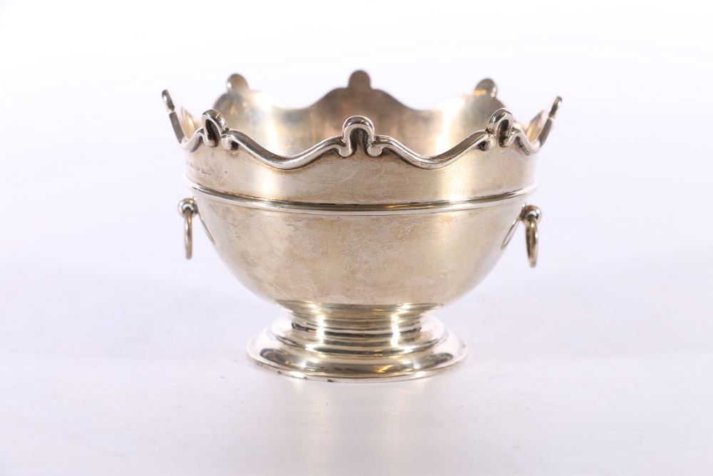 Silver trophy bowl in the form of a Monteith bowl engraved "Imperial Bank of India, Jock Morrison