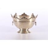 Silver trophy bowl in the form of a Monteith bowl engraved "Imperial Bank of India, Jock Morrison