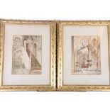 J DE CAYNOTH BALLARDIE, Two works: Milan and Florence, Signed and dated 1908 watercolours, 31cm x