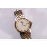 Raymond Weil wristwatch with mother of pearl dial having button chapters and date aperture on
