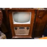 Vintage 1930's style Ekcovision television cabinet in walnut case