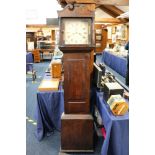 John Stone of Hizleburg longcase Grandfather clock, the arch top painted dial with Roman Numerals fl