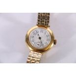18ct gold cased Longines mechanical wristwatch with 16 jewel movement, white enamel dial with