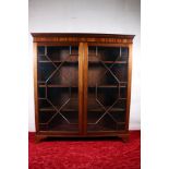 20th Century mahogany bookcase with twin astragal glazed doors. 140cm x 124cm.