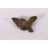 Georg Jensen Danish silver bird brooch, pattern number 320, stamped to reverse STERLING DENMARK, 4cm