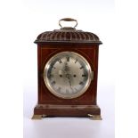 Hamilton & Inches Edinburgh mahogany cased mantle clock with Regency style gadrooned top and brass