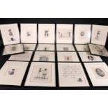 JOHN KAY (1742-1826), twenty framed etchings in black frames, frame size, 30cm x 24cm, including 175