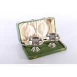 Pair of George V silver pedestal salts by Barker Brothers Silver Ltd Birmingham 1935, 148g gross (