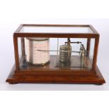 Rattray of Dundee eight atmosphere barograph under glass case, number F14329, 36cm wide