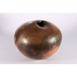 Manner of GABRIELE KOCH (b1948) studio pottery burnished pot vessel, signed with MSD monogram to