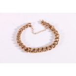 9ct gold curb link bracelet, 23g gross