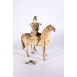 ANNA NOEL (b1958), Horse and Rider art pottery sculpture, 42cm tall, Provenance: Purchased Open