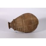 West African Himba tribe ovoid milk jug with detachable lid formed as a cup, the body covered with