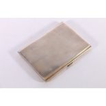 George V Art Deco period silver cigarette case with engine turned decoration and gilded interior