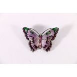 Antique silver and enamel butterfly brooch by JA&S, possibly J Aitkin and Sons Birmingham 1918,