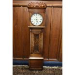 Antique mahogany cased longcase Grandfather clock, the white painted dial with Roman numeral
