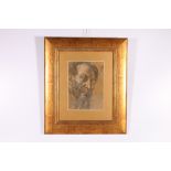 19th CENTURY SCHOOL, Portrait of a man, Indistinctly signed chalk and pencil drawing, 22cm x 16cm