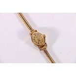Ladies Rotary 0 jewels quartz wristwatch on 9ct yellow gold bracelet, 17.9g gross