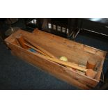 Vintage Spalding croquet set in original pine case