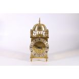 Edward Jones of London brass lantern clock with French movement, the bell inscribed "Dudley John