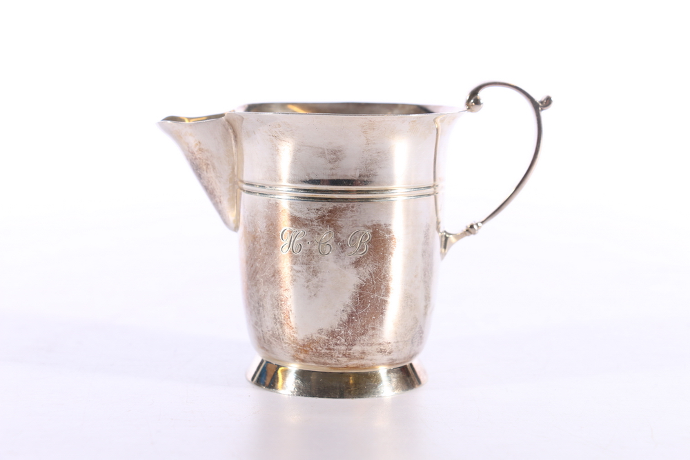 Contemporary silver milk jug by Hamilton and Inches Edinburgh 1963, 125g gross 8cm tall