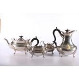 Victorian silver four piece tea set by Sibray, Hall & Co Ltd (Charles Clement Pilling), London 1900,