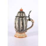 Reinhold Merkelbach of Germany novelty pottery ale stein drinking tankard modelled with fish, dog