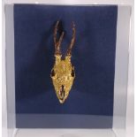 ELAINE FORREST, Swarovski crystal covered deer skull in Perspex box mount, 50cm x 41cm