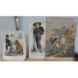 Early 19th Century Caricature Prints.  A small bundle of these incl. late imprints.