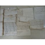 Documents & Ephemera - Evenlode - Worcester.  1719-1790's. Bundle of papers relating to the