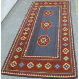 Small Eastern modern flat weave rug, 144cm x 75cm.