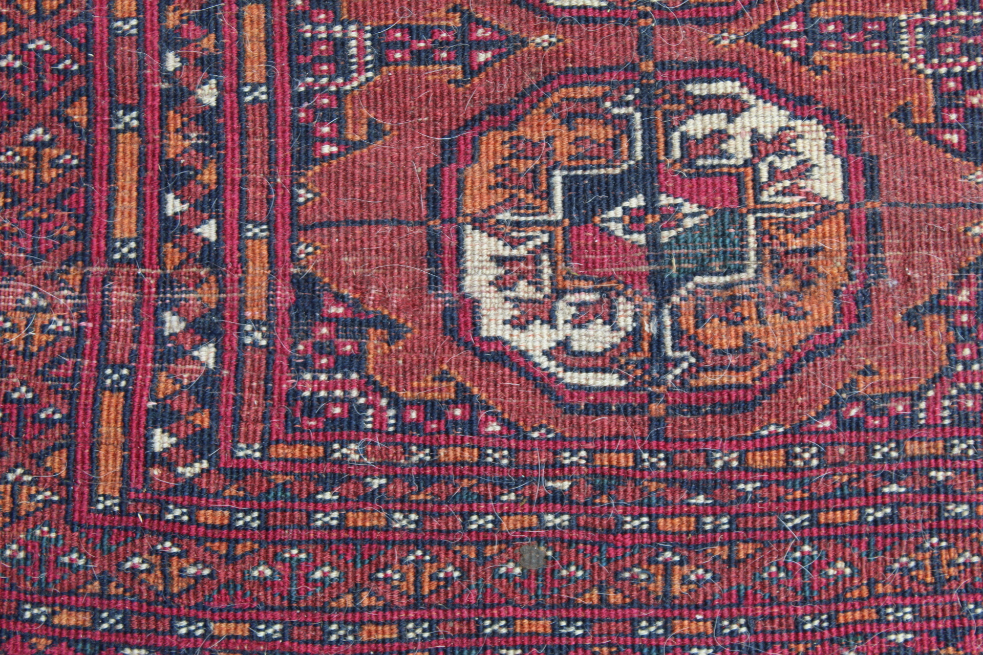 Small Persian Tekke wool rug with three rows of guls, 120cm x 88cm and another 174cm x 116cm. Both - Image 13 of 23