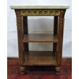 Continental marble topped two tier table, with gilt metal mounts. 56cm x 43cm
