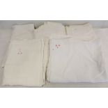 Small quantity of 18th century and 19th century linen bed sheets, some with embroidered initials,