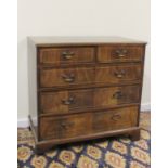 George III mahogany chest, the rectangular top over two short and three long drawers raised on