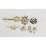 Silver luckenbooth brooch and other various items