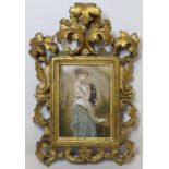 Late 19th/early 20th century Continental porcelain plaque depicting a classical female water